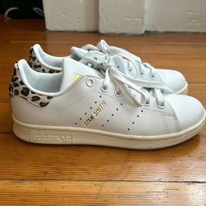 Adidas Leopard Stan Smith Shoes (Size 5)- Cloud White/Wild Brown/Gold Metallic